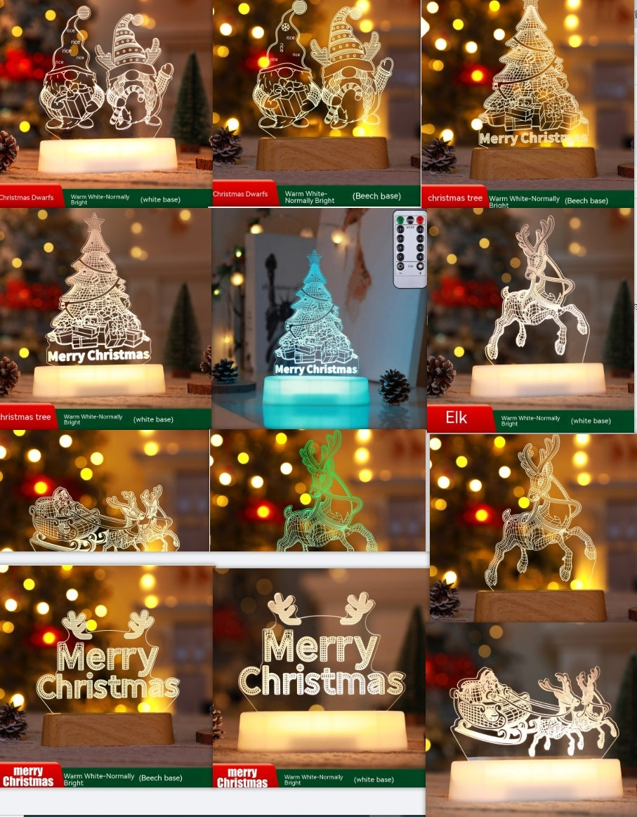 Christmas 3D Acrylic LED Night Light