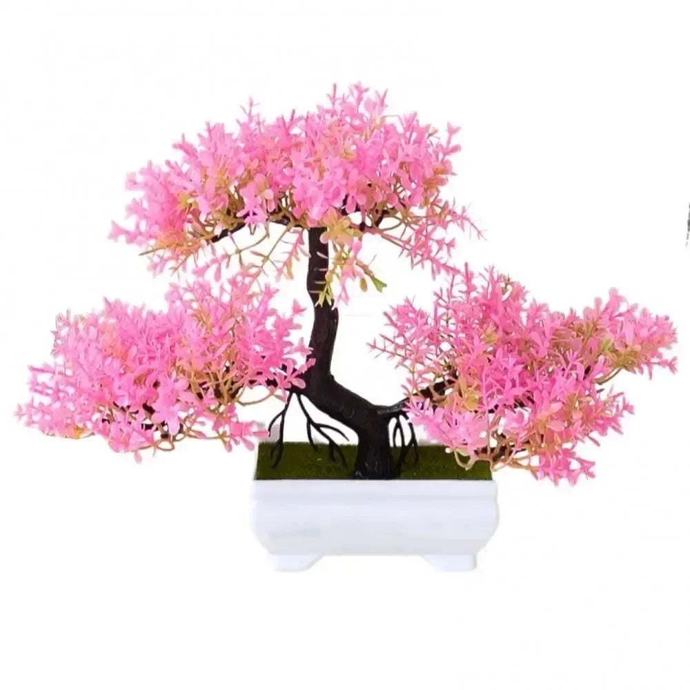 Artificial Plastic Plants Bonsai Small Tree Pot Potted Flower Wedding Potted Flower Room Ornaments Home Table Decoration