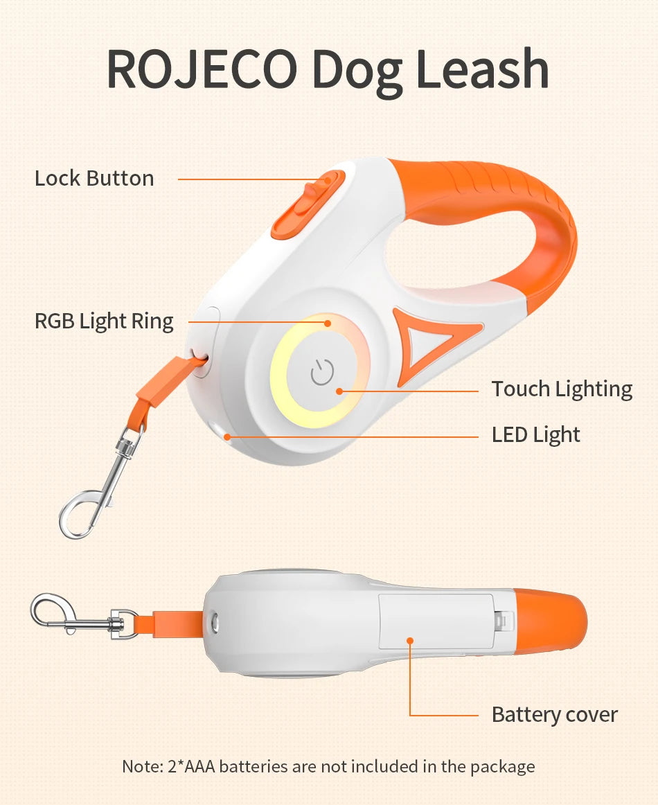 Automatic Retractable Luminous Dog Walking Rope