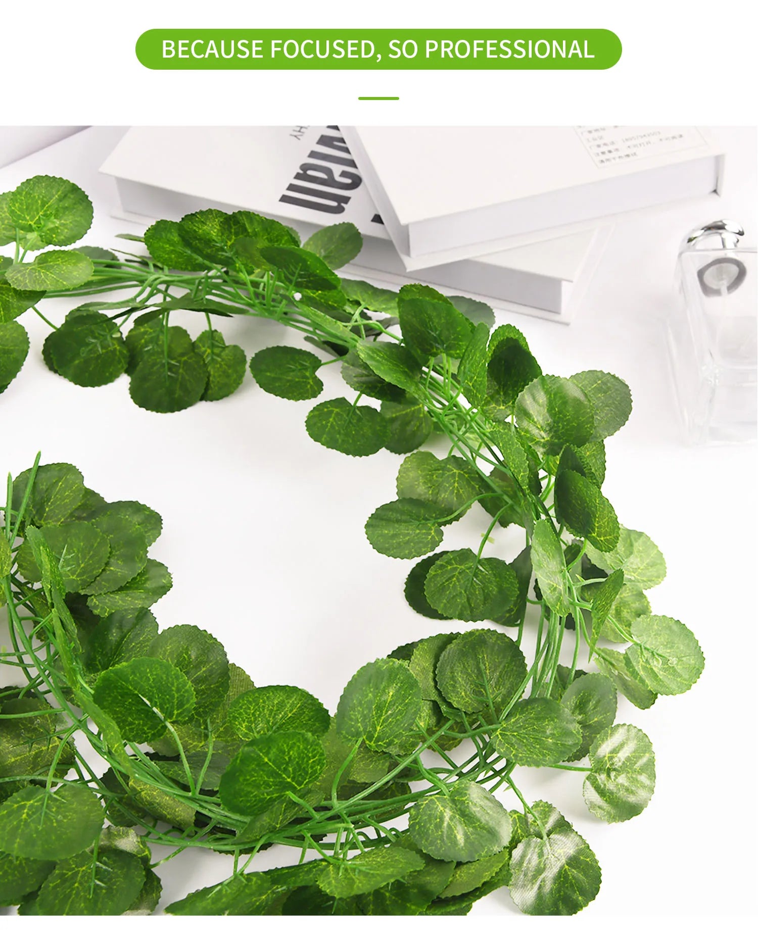 2.1M Green Ivy Leaf Hanging Vine Artificial Garland Silk Wall Plant Home Garden Decoration Wedding Party DIY Fake Wreath Leaves