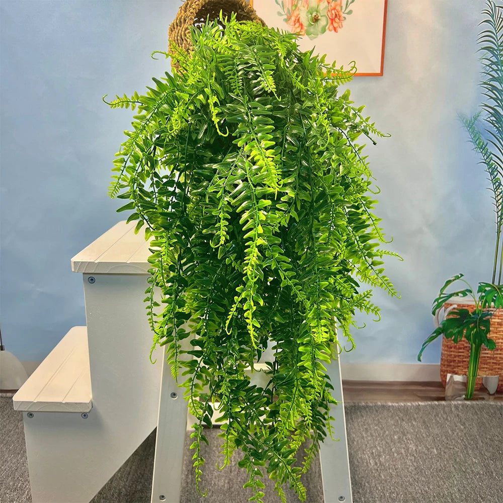 90cm Persian fern Leaves Vines Home Room Decor Hanging Artificial Plant Plastic Leaf Grass Wedding Party Wall Balcony Decoration