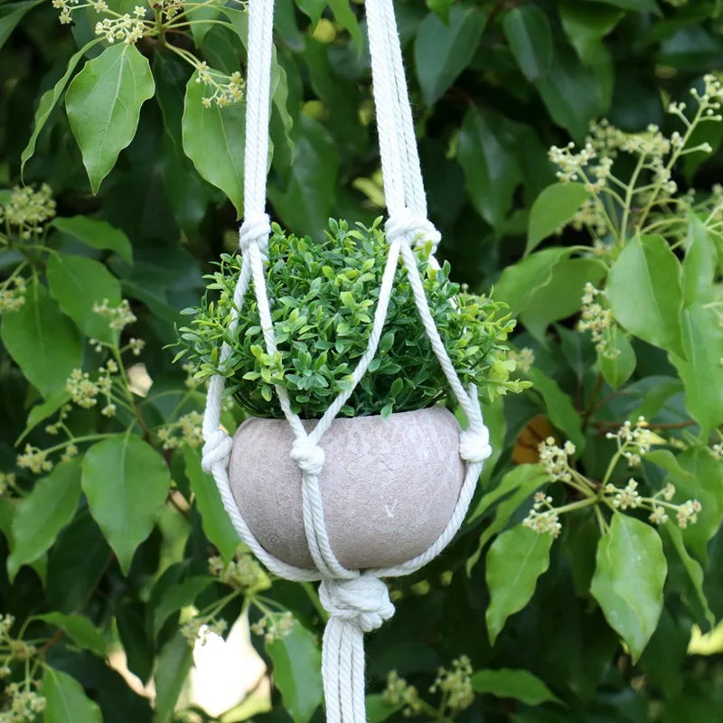 Hanging Plant Handmade Macrame Plant Hanger Flower Pot Planter Hanger Wall Decor Courtyard Garden Hanging Planter Hanging Basket