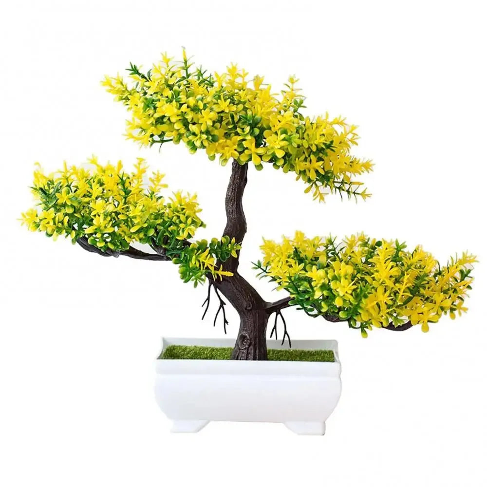 Artificial Plastic Plants Bonsai Small Tree Pot Potted Flower Wedding Potted Flower Room Ornaments Home Table Decoration