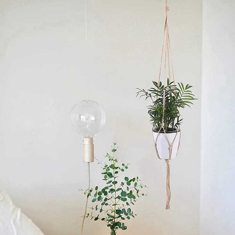 Hanging Plant Handmade Macrame Plant Hanger Flower Pot Planter Hanger Wall Decor Courtyard Garden Hanging Planter Hanging Basket