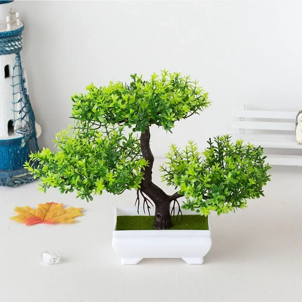 Artificial Plastic Plants Bonsai Small Tree Pot Potted Flower Wedding Potted Flower Room Ornaments Home Table Decoration