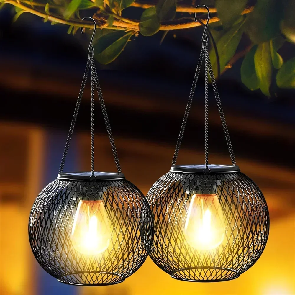 Solar Lantern Outdoor, Solar Lights for Outside Decorative Outdoor Hanging Lights Waterproof Solar Lanterns, yard garden  lamp