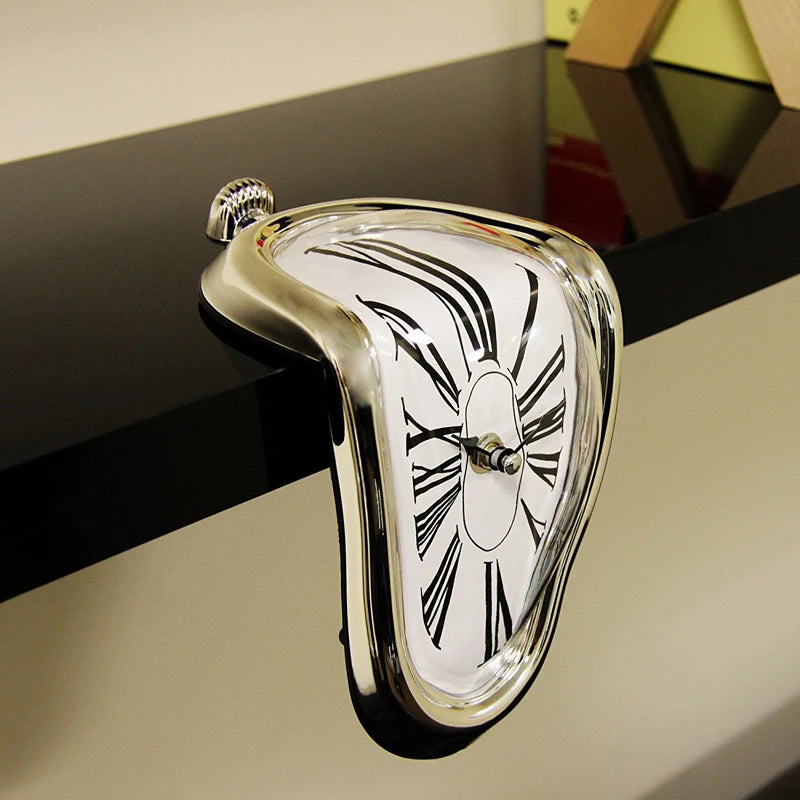 Surrealistic Melting Clock Silent Melting Wall Clock Salvadoran Dali Style Decorative Home Watch Office Shelf Table Gift