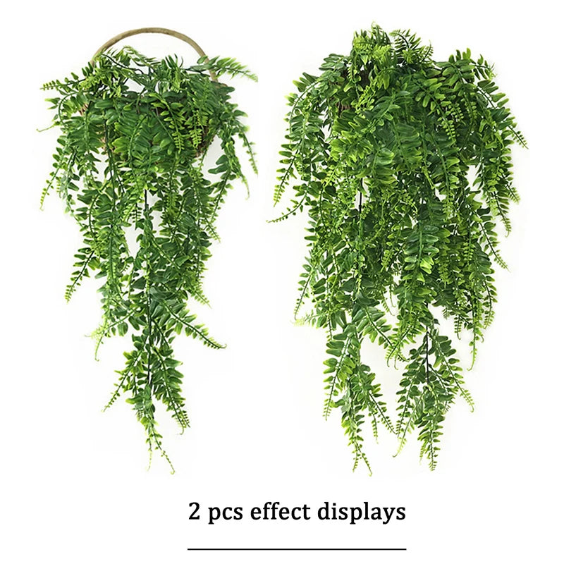 90cm Persian fern Leaves Vines Home Room Decor Hanging Artificial Plant Plastic Leaf Grass Wedding Party Wall Balcony Decoration