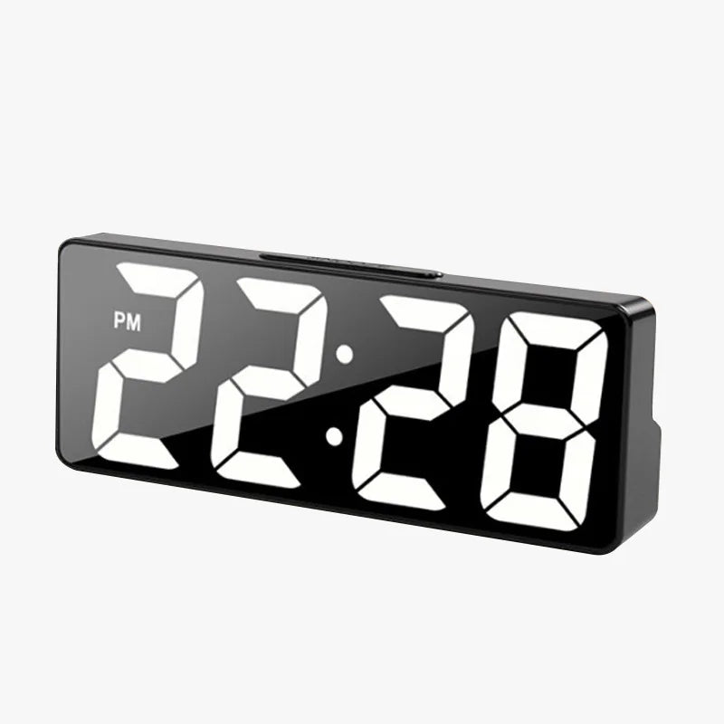 LED Digital Alarm Clock Living Room Bedroom Electronic Desktop Clock with Temperature Display Adjustable Brightness 12/24 Hours