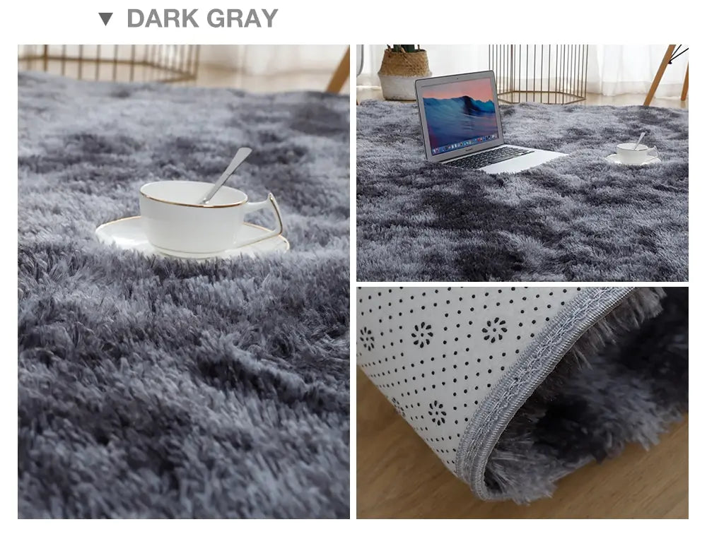 Gray Carpet for Living Room Plush Rug Bed Room Floor Fluffy Mats Anti-slip Home Decor Rugs Soft Velvet Carpets Kids Room Blanket