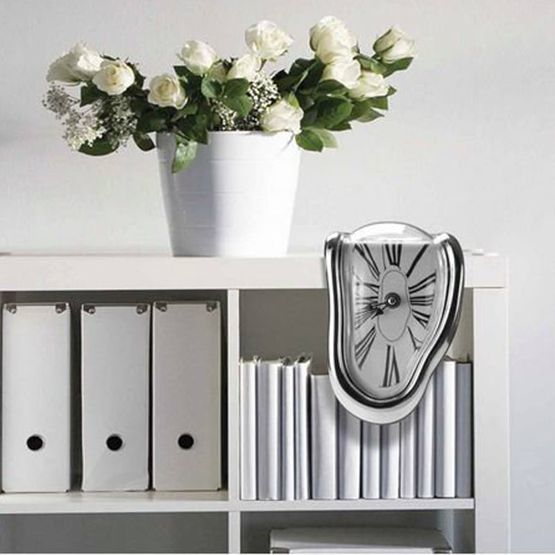 Surrealistic Melting Clock Silent Melting Wall Clock Salvadoran Dali Style Decorative Home Watch Office Shelf Table Gift