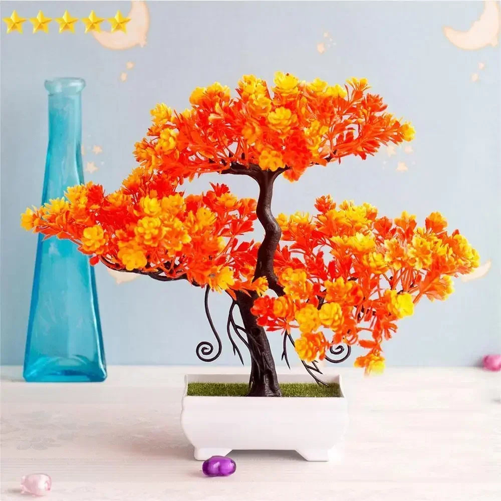 Artificial Plastic Plants Bonsai Small Tree Pot Potted Flower Wedding Potted Flower Room Ornaments Home Table Decoration