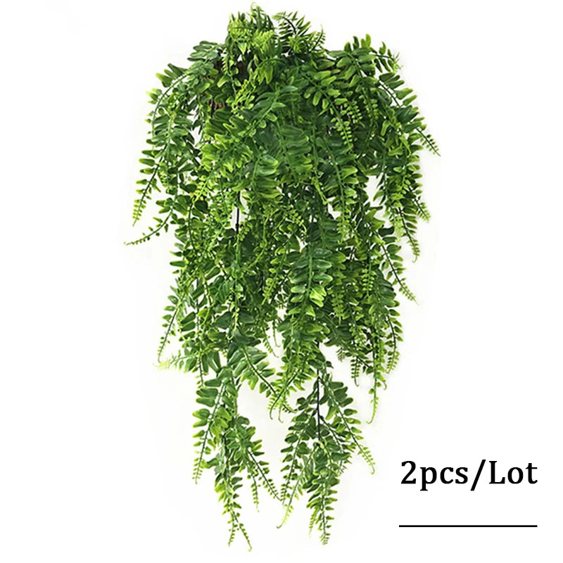 90cm Persian fern Leaves Vines Home Room Decor Hanging Artificial Plant Plastic Leaf Grass Wedding Party Wall Balcony Decoration